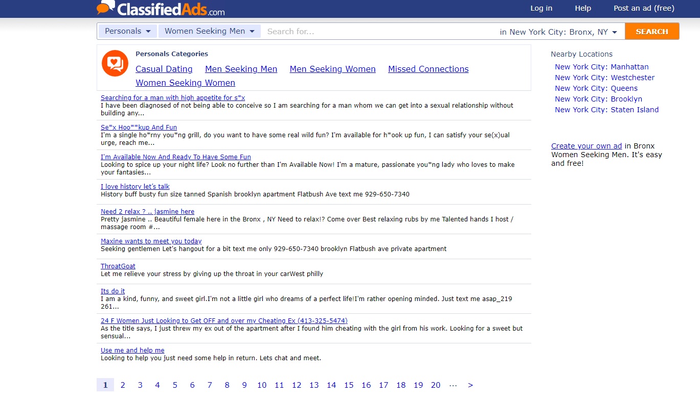 Classifiedads local profile ads like in Craigslist personals